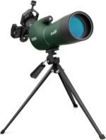 Svbony SV28 Spotting Scope IP65 Waterproof 45 Degree Angled Eyepiece BAK-4 with Tripod and Mobile Phone Adapter for Birdwatching Sports Shooters Sky Observation