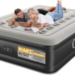 Self-Inflating Air Mattress, Air Bed for 2 People, Guest Bed, Inflatable Mattress for Camping, Home, Guest Room, Tent and Home Use, 152 x 203 x 50 cm