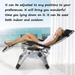 Zero Gravity Reclining Chair for Outdoors with Cup Holder Extra Wide Adjustable Deck Chair for Patio Garden Beach Pool with Cushion Support 200 kg - Image 3