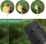 Spotting Scope with Tripod Smartphone Adapter, 20-60 x 80 HD FMC IPX7 Waterproof Carry Case, 25 mm Large Eyepiece Spotting Scope for Bird Watching Sports Shooters Wildlife Scenery - Imagen 5