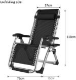 Zero Gravity Reclining Chair for Outdoors with Cup Holder Extra Wide Adjustable Deck Chair for Patio Garden Beach Pool with Cushion Support 200 kg - Image 8