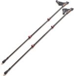 Premium Carbon Nordic Walking Poles Adjustable with Telescopic Rod and Clamp Closure with Extra Rubber Buffer and Carry Bag - Imagen 3
