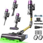 Aspiradora con función de fregado U20, 60 kPa, 60 minutos de autonomía, sin cables, con depósito extraíble, articulación flexible de 65 cm, sistema anti-enredos y filtro de 7 capas para alfombras y pelo de mascotas