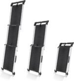 Dog Ramp Car Foldable Telescopic Aluminium Ramp for Large Dogs - Sturdy Dog Stairs Car & SUV - Non-Slip - Reflective Sides - Dog Ladder Car - 90 kg Load Capacity - Mounting Clip - Black
