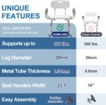 Indoor Shower Stool with Armrests and Backrest - Shower Stool for Bathtubs, Height Adjustable Safety Shower Stool for Seniors, Adults and Disabled Persons - Imagen 6