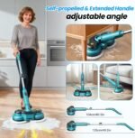 Wireless Electric Mop with 2 x 2000 mAh Batteries, Electric Mop with Spray Function, LED Lighting, Smart Display, Mop Polishing Machine with 300 ml Water Tank, 4 Pads for Various Flooring - Imagen 6