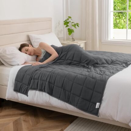 Good Nite Weighted Blanket Therapy Blanket Adult Anxiety & Stress Relief Heavy Blanket for Sleeping, Grey 8 kg, 150 x 200 cm