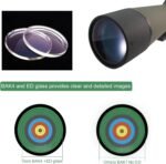 Spotting Scope with Tripod Smartphone Adapter, 20-60 x 80 HD FMC IPX7 Waterproof Carry Case, 25 mm Large Eyepiece Spotting Scope for Bird Watching Sports Shooters Wildlife Scenery - Imagen 3