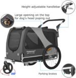 Premium XL 2-in-1 Dog Bicycle Trailer & Jogger 23-45 kg Bicycle Trailer for Dogs Dog Trailer for Bicycle 80106 - Imagen 2