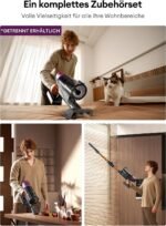 U20 Mop Vacuum Cleaner with Mop Function, 60 KPa 60 Mins Battery Vacuum Cleaner Wireless with Removable Tank, 65 cm Flexible Bending Joint, Anti-Tangle, 7 Layer Filter for Carpets Pet Hair - Imagen 4