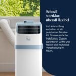 Pinguino Mobile Air Conditioner, for Rooms up to 21.5 m², with Dehumidifier & Fan, 8300 BTU, Quiet Operation, Remote Control, 24-Hour Timer, Energy Efficiency Class A (PACES72YOUNG) [Energy Class A] - Image 4