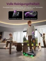 U20 Mop Vacuum Cleaner with Mop Function, 60 KPa 60 Mins Battery Vacuum Cleaner Wireless with Removable Tank, 65 cm Flexible Bending Joint, Anti-Tangle, 7 Layer Filter for Carpets Pet Hair - Imagen 7