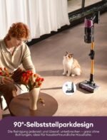 U20 Mop Vacuum Cleaner with Mop Function, 60 KPa 60 Mins Battery Vacuum Cleaner Wireless with Removable Tank, 65 cm Flexible Bending Joint, Anti-Tangle, 7 Layer Filter for Carpets Pet Hair - Imagen 9