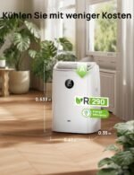 Mobile Air Conditioner, 7,500 BTU Mobile Air Conditioner for Bedroom & Office, 3-in-1 Cooling/Ventilation/Dehumidification, App/Voice Control/Remote Control, Drainage-Free, Window Set, 2.5L/h [Energy Class A] - Image 9