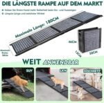 Longest 180 cm & Widest 50 cm Dog Ramp, Foldable Dog Ramp Car with Non-Slip Carpet, Foldable for Outdoor Steps, Dog Stairs Car for Medium and Large Dogs in One SUV & Truck - Imagen 5