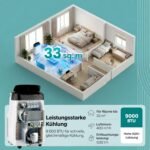 Mobile Air Conditioner 2.6 kW 7000 BTU - L52 dB Quiet Air Conditioner for Bedrooms up to 28 m², Pleasant Cooling on Hot Days, with Dehumidifier, Fan & Remote Control [Energy Class A] - Image 6