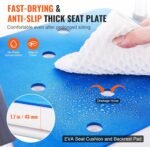 Shower Swivel Chair, 360 Degrees, 565 x 530 x 835 mm Adjustable Shower Seat with Armrests and Backrest for Indoor Shower or Bathtub, Non-Slip Rotating Bath Chair for Elderly, Disabled Injured - Imagen 9