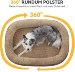 Pawk Orthopaedic Dog Bed for Large Dogs, 122 x 89 cm, Four-Sided Neckroll Dog Bed, Orthopaedic, Memory Foam Dog Beds, XXL, Waterproof, Non-Slip, Dog Couch with High Edge, Outdoor, Brown - Imagen 6