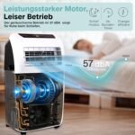 Mobile Air Conditioner 2.6 kW 7000 BTU - L52 dB Quiet Air Conditioner for Bedrooms up to 28 m², Pleasant Cooling on Hot Days, with Dehumidifier, Fan & Remote Control [Energy Class A] - Image 7
