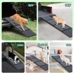 Longest 180 cm & Widest 50 cm Dog Ramp, Foldable Dog Ramp Car with Non-Slip Carpet, Foldable for Outdoor Steps, Dog Stairs Car for Medium and Large Dogs in One SUV & Truck - Imagen 2