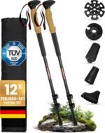 Wanderstöcke [Carbon oder Aluminium] Walking Stöcke für Damen und Herren - Teleskop Trekkingstöcke mit Korkgriff zum Wandern, Nordic Walking und Skitouren