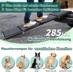 Longest 180 cm & Widest 50 cm Dog Ramp, Foldable Dog Ramp Car with Non-Slip Carpet, Foldable for Outdoor Steps, Dog Stairs Car for Medium and Large Dogs in One SUV & Truck - Imagen 3