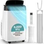 Mobile Air Conditioner 2.6 kW 7000 BTU - L52 dB Quiet Air Conditioner for Bedrooms up to 28 m², Pleasant Cooling on Hot Days, with Dehumidifier, Fan & Remote Control [Energy Class A]