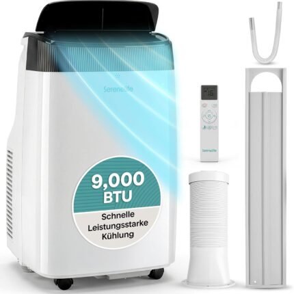 Mobile Air Conditioner 2.6 kW 7000 BTU - L52 dB Quiet Air Conditioner for Bedrooms up to 28 m², Pleasant Cooling on Hot Days, with Dehumidifier, Fan & Remote Control [Energy Class A]