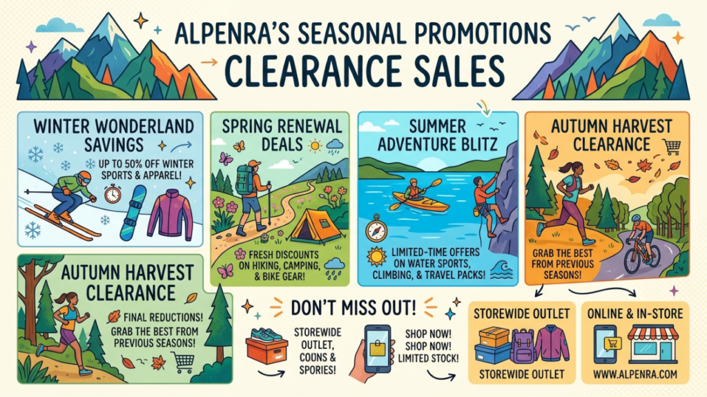 Alpenra’s seasonal promotions and clearance sales
